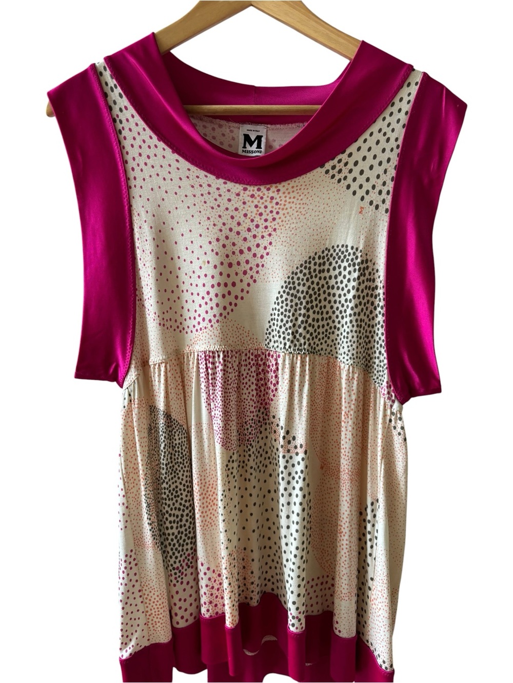 Missoni Cream and Magenta Sleeveless Dopamine Printed Tank